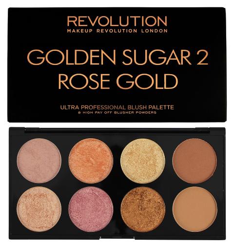 Revolution Makeup Палетка румян Ultra Blush Palette, Golden Sugar 2 Rose Gold