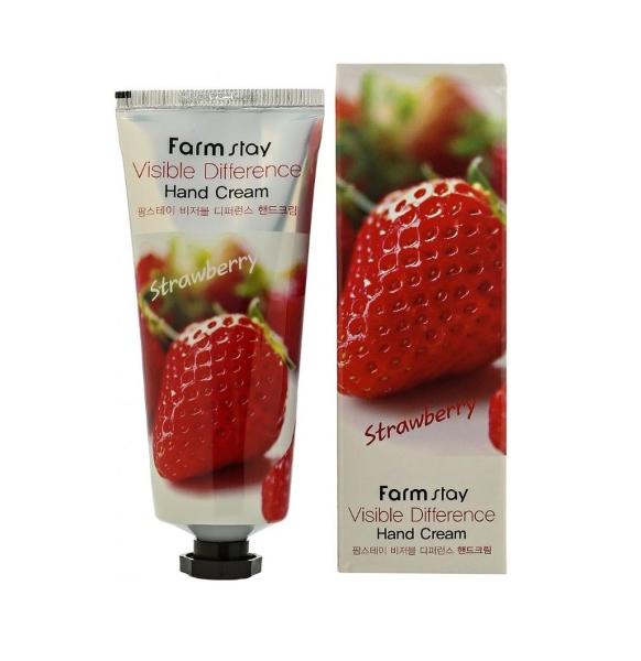 FarmStay крем для рук с экстрактом клубники Visible Difference Hand Cream Strawberry